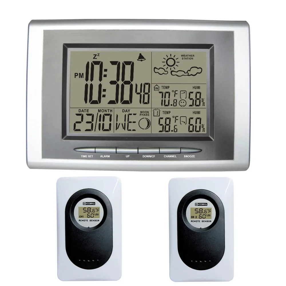Buy 433MHz RF Wireless Weather Station Weather Forecast Clock with Indoor