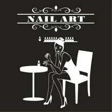 Маникюрный салон Уолл Стикеры Nail Bar гриль Красота салон стены Книги по искусству Стикеры знак индивидуальное Маникюр витрину Стекло Декор