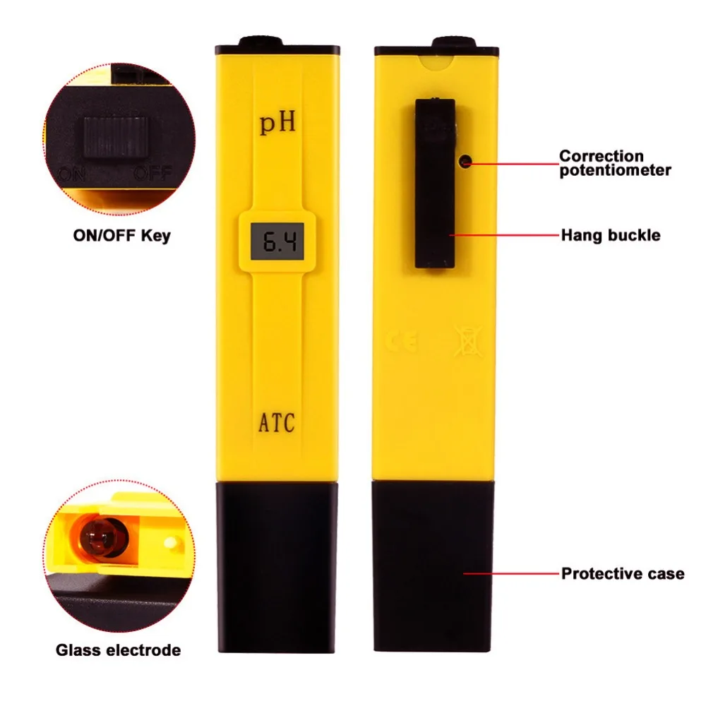 Портативный для измерения температуры воды 0,1 высокая точность pH Измеритель диапазон измерения pH Ручка для питьевой воды домочадца Аквариумы