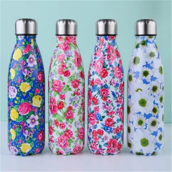 

Floral Water Bottle BPA Free Vacuum Insulated Bottle Premium Quality Stainless Steel Thermos Gym Sport Cold Cup