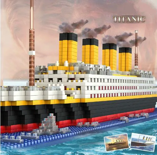 

1860pcs Titanic Ship 3D mini diy Building Blocks Toy Titanic Boat Model Educational collection Birthday Gift for Children Legoe