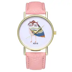 Студенческие Кварцевые часы женский тонкий PU Кожаный ремешок Круглый циферблат для девочек аналоговые наручные часы для дропшиппинг