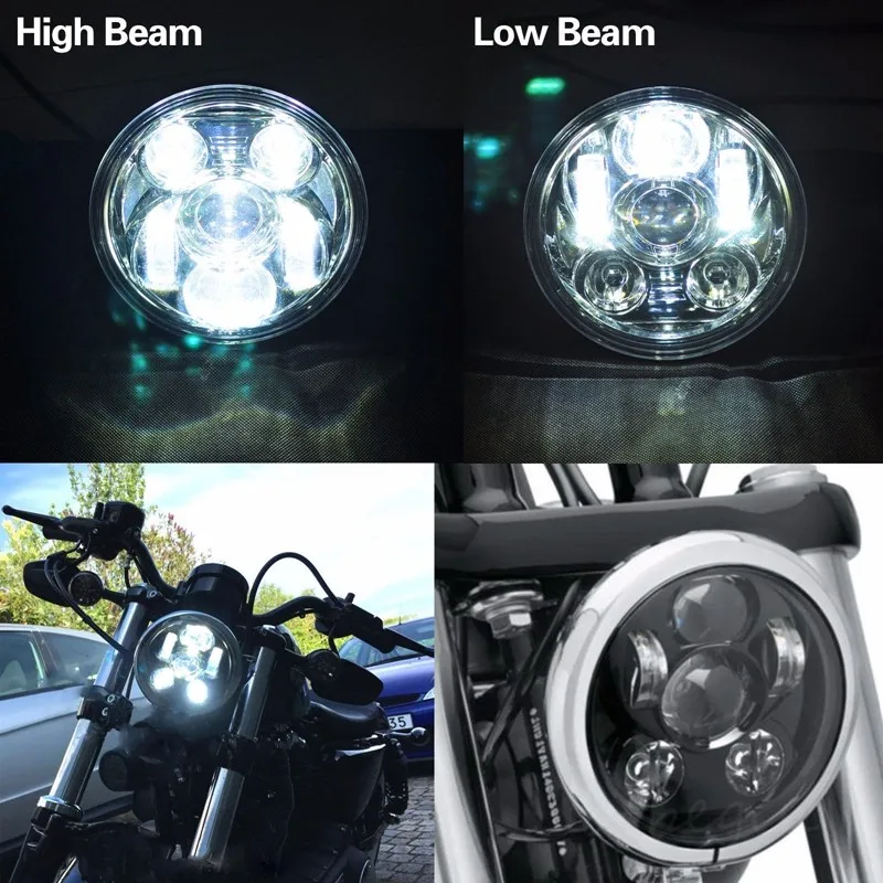 Motorcycle Projector LED Light Bulb Headlight For Harley Day 45W.jpgm