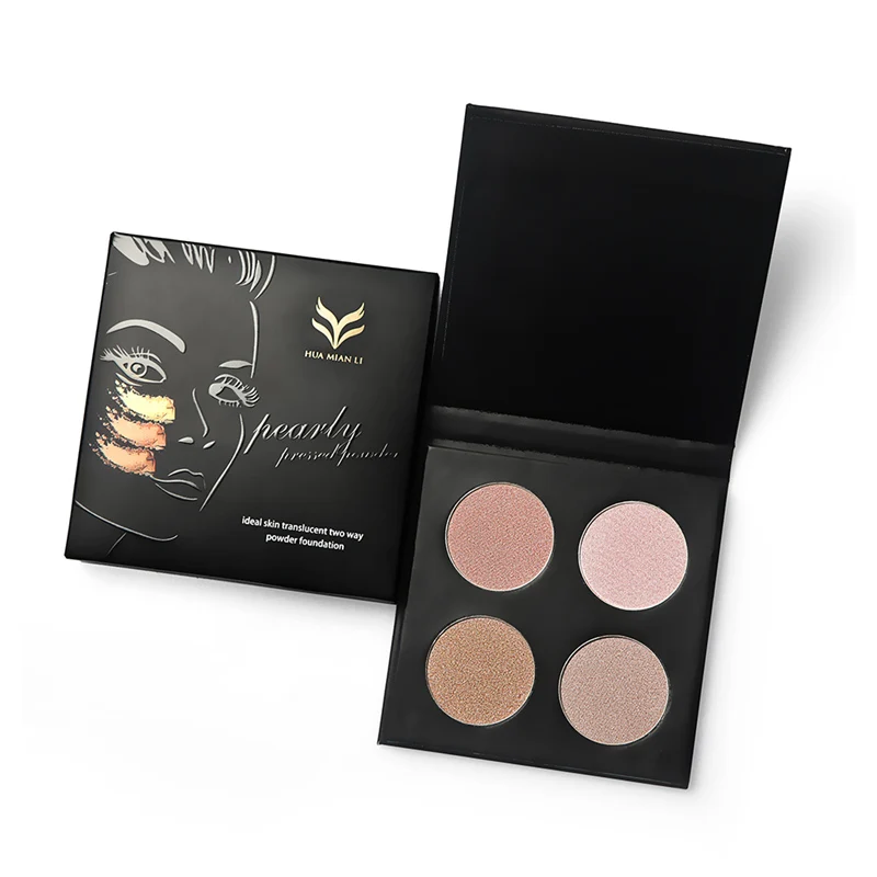 HUAMIANLI Brand Shining Bronzer Highlighter Powder Matte Glitter Face Iluminador Makeup Compact Contour Palette Gloden Glow Kit