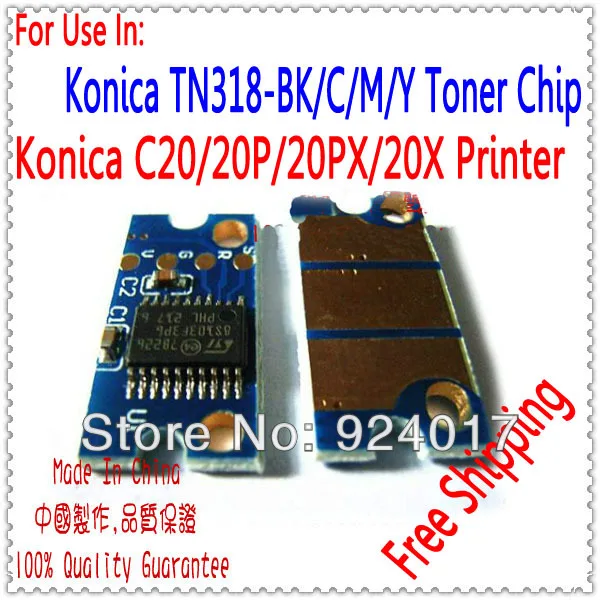 

Toner Chip For Konica Minolta Bizhub C20 C20X C20PX Photocopier,Use For K&M Konica TN318 Bk/c/m/y Toner Chip,For Konica Toner