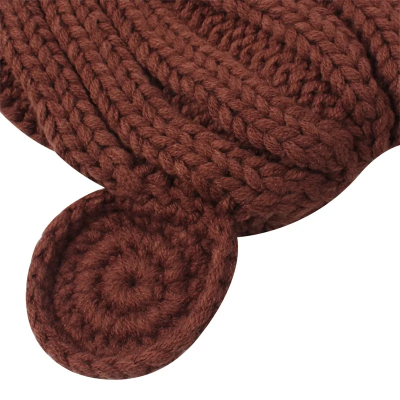 Korean Cute Baby Beanie Hat Knitted Fashion Girls Hat With Ears Lovely Lace Up Boys Hat Warm Autumn Toddler Hat Baby Accessories (21)