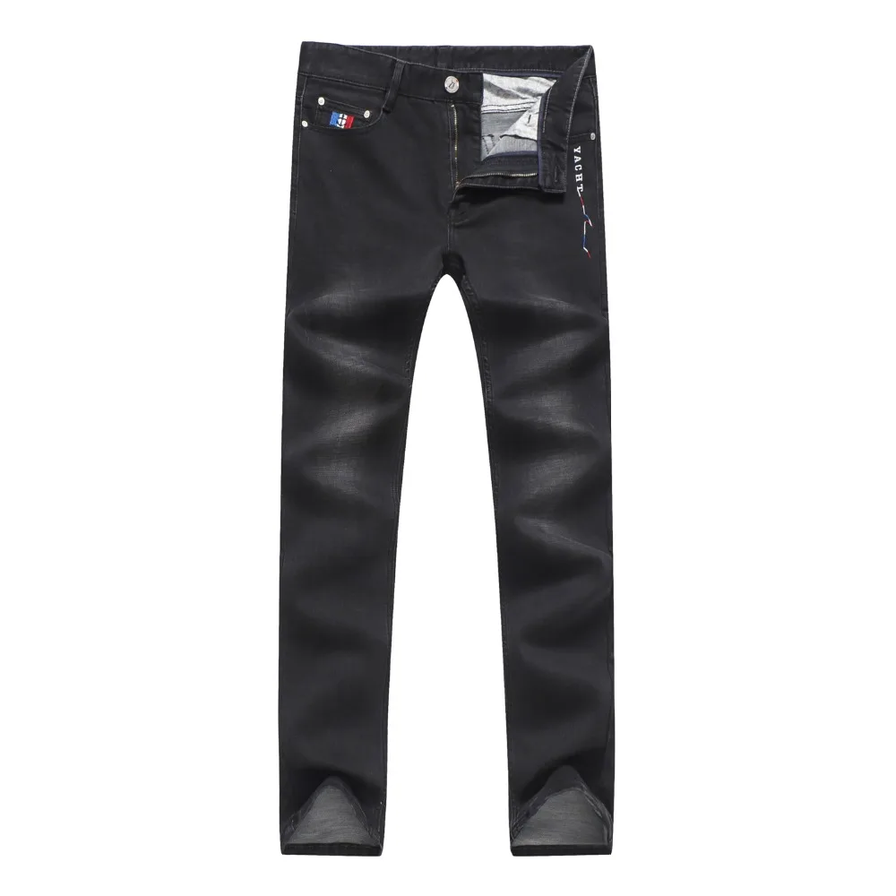 

Tace&shark Billionaire jeans Straight medium and straight cotton Thick fabric embroidered jeans men black Jeans man 2018