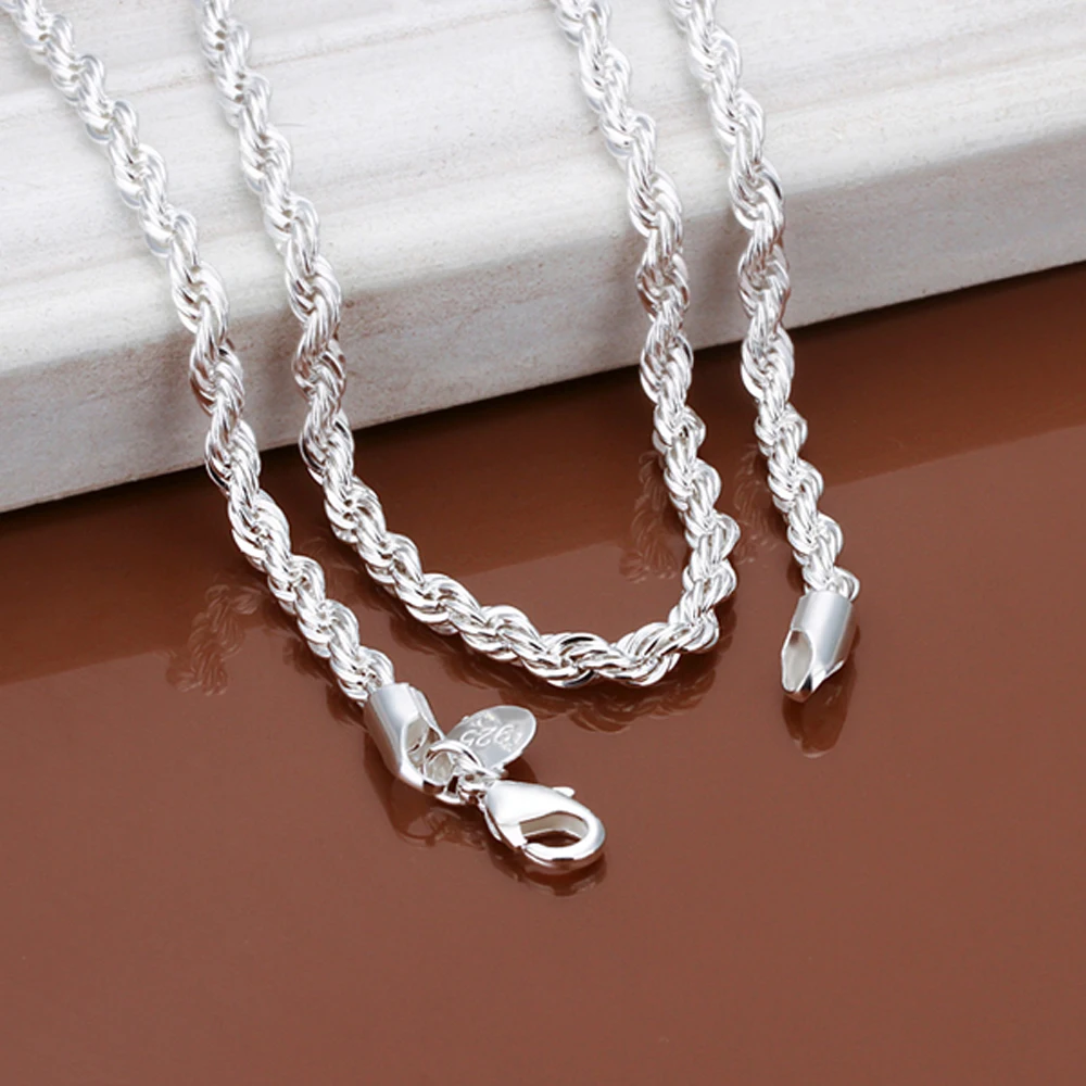 100PCS wholesale 4MM 16inch 24inch 925 