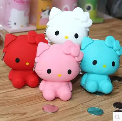 

(10 Pcs/Lot) Kawaii Hello Kitty Silicone Zipper Travel Small Hasp Storage Bag 5 Color Option