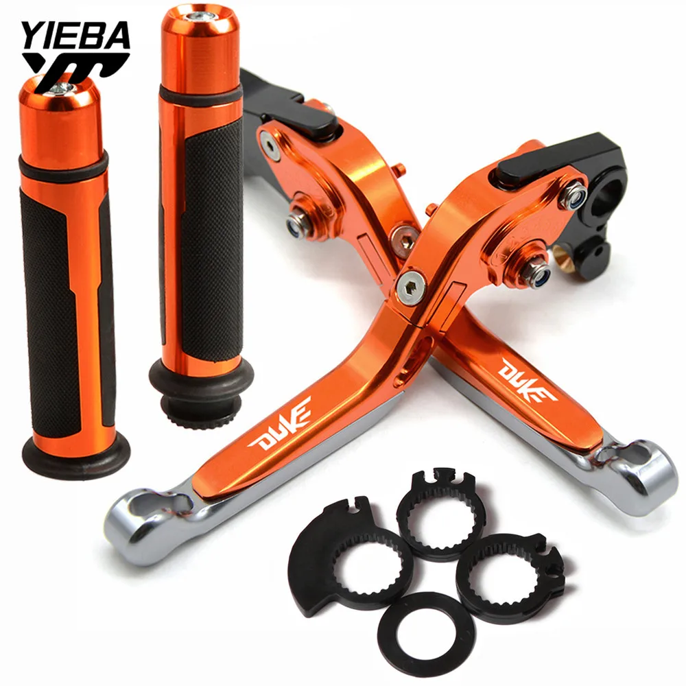 

200Duke CNC Motorcycle Folding Brake Clutch Levers Handlebar handle Hand grips Ends FOR KTM DUKE200 200 Duke 2014-2017 2016 2015