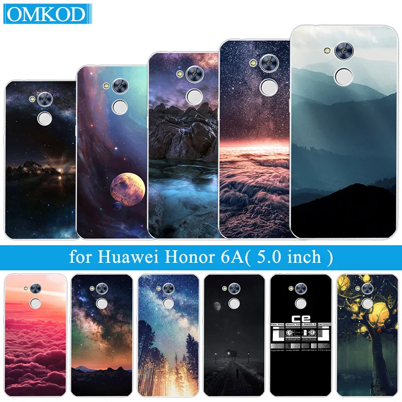 Прозрачный ТПУ чехол для Huawei Honor 6A 5 0 &quotсиликоновый черный матовый телефона