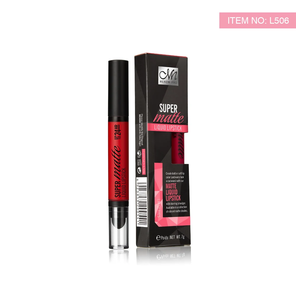 MENOW Brand Perfect Beauty Longlasting Matte Lip Gloss With Sponge Tip Lip Stick effect Lip Gloss L506