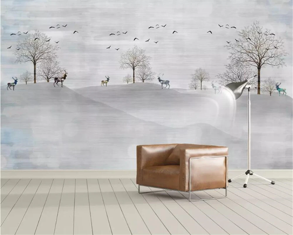 

beibehang Custom photo wallpaper Elk flying birds forest murals wallpaper living room bedroom sofa 3d wallpaper papel de parede