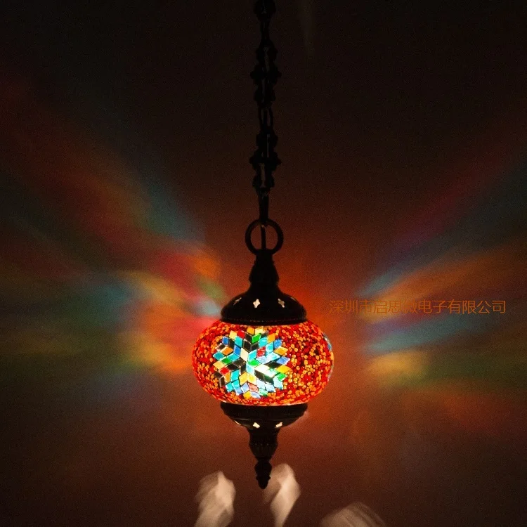 New style Turkey Ethnic Customs Handmade Lamp Romantic Cafe Restaurant Bar Tree Pendant Light Bar Mosaic Pendant Lamp 3