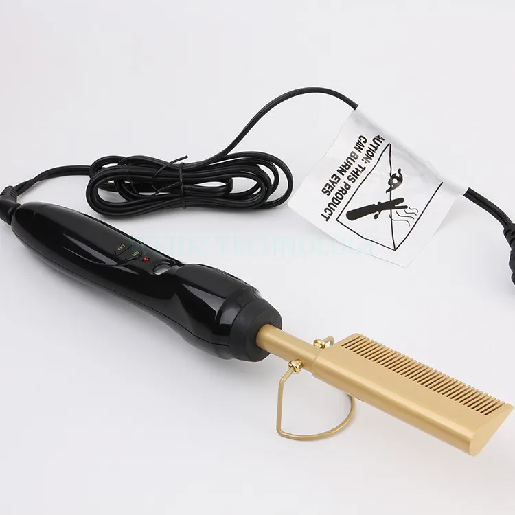 

Dual Voltage 110v to 220v Use Hair Straightener Heating Comb Pure Copper Comb Tatanium Coating Temperature Changeable YJ4