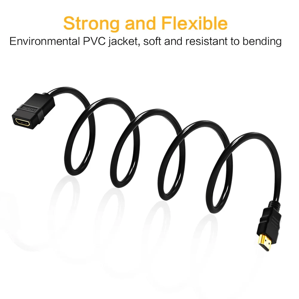 HDMI تمديد الكابلات الذكور إلى الإناث 0.5 m 1 m HDMI 1080 P 1.4 V HDMI موسع كابل محول ل PS3 PS4 PC محمول التلفزيون العارض