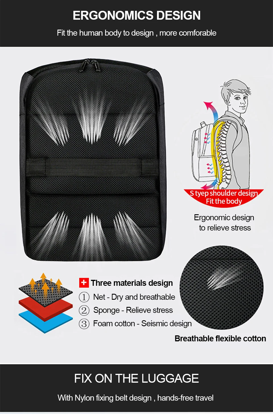 17 inch Laptop 15.6 Men Backpack Male Business Backpacks Anti Theft Student Mochila Bags Waterproof Travel USB Charging Bagpack (5)