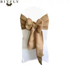 "* 108" натуральная элегантная Джутовая Ткань стул пояса джутовый украшение на стул бант для деревенский Свадебный декор Домашний текстиль с высоким качеством