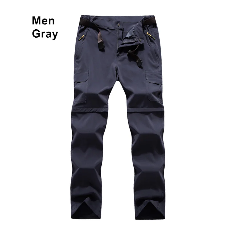 Men Gray Mortonpart Съемная брюки шорты Для женщин Для мужчин летняя уличная Пеший Туризм брюки Водонепроницаемый быстросохнущая штаны-карго Восхождение Треккинг - Цвет: Men Gray