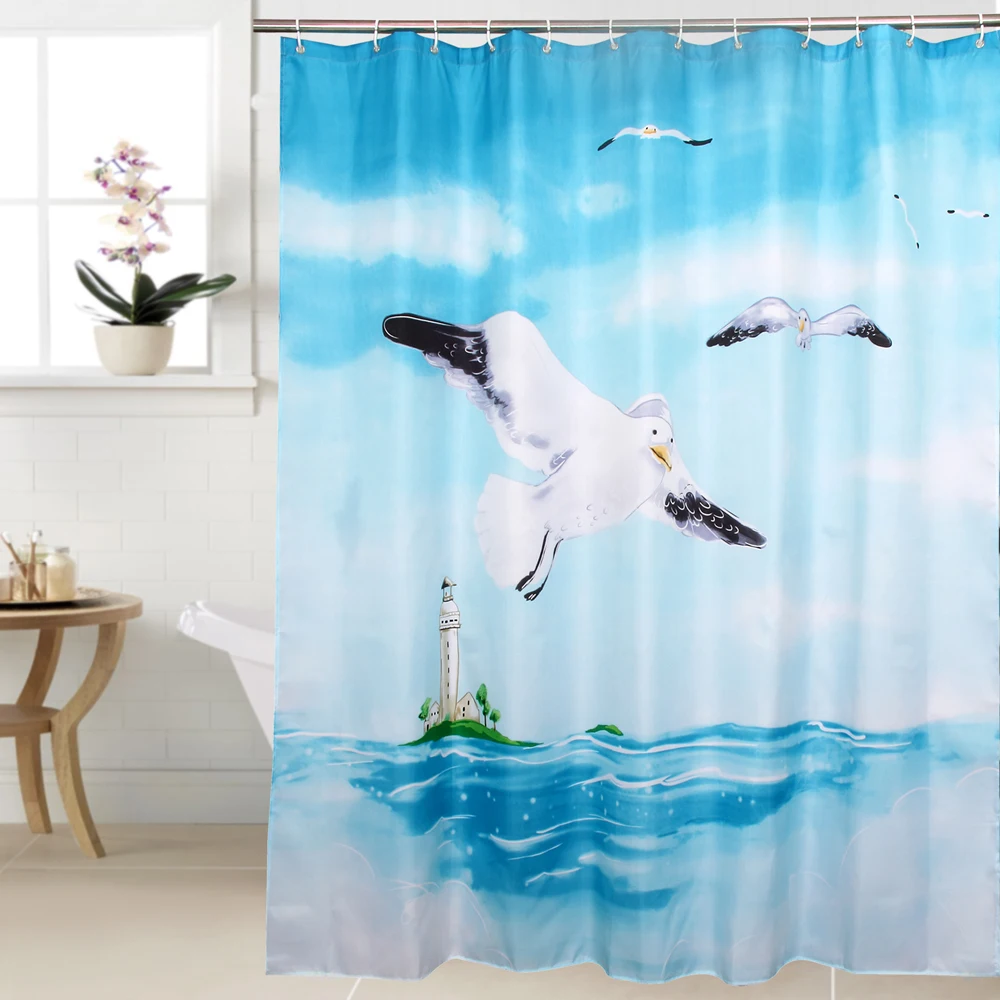 Happy Tree Полиэстеровая Чайка водонепроницаемая занавеска для душа плотная ткань