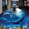Autocollant de sol imperméable en PVC, carreaux de sol 3D, dauphin baleine, monde sous-marin, salle de bains, chambre à coucher, papier mural en vinyle ► Photo 3/6