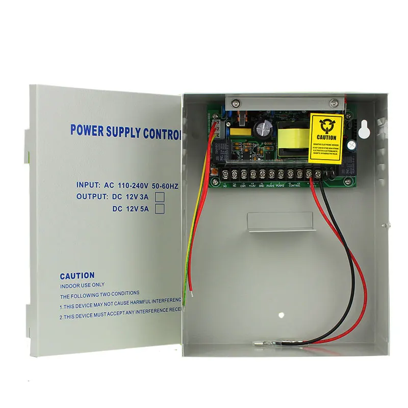 DC12V5A back up battery function Switch Power Supply AC110~260V Access Control Power Supply with metal box Power Supply unit