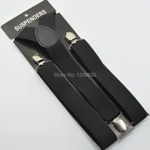 120 см Для мужчин Мужская Clip-на брекеты упругой 3.5 см широкий черный больше Подтяжки для женщин Y задней подвески и розничная