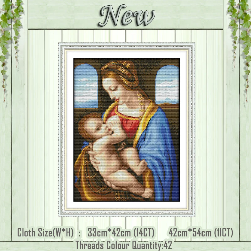 

The Virgin and the Son eighteenth painting counted printed on the canvas DMC 11CT 14CT kit Cross Stitch embroider needlework Set