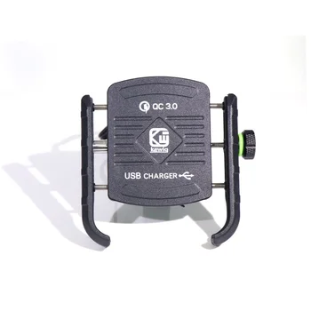 

Motorcycle Bicycle Handlebar Clip Stand Bike Stand QC3.0 Fast Charging Bracket 360 Rotating Aluminum Mount Motobike Phone Holder