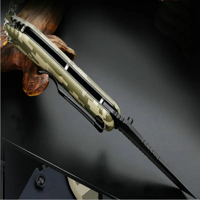 titanium tactical folding knife ABS handle outdoor camping hunting survival rescue edc tools (4)