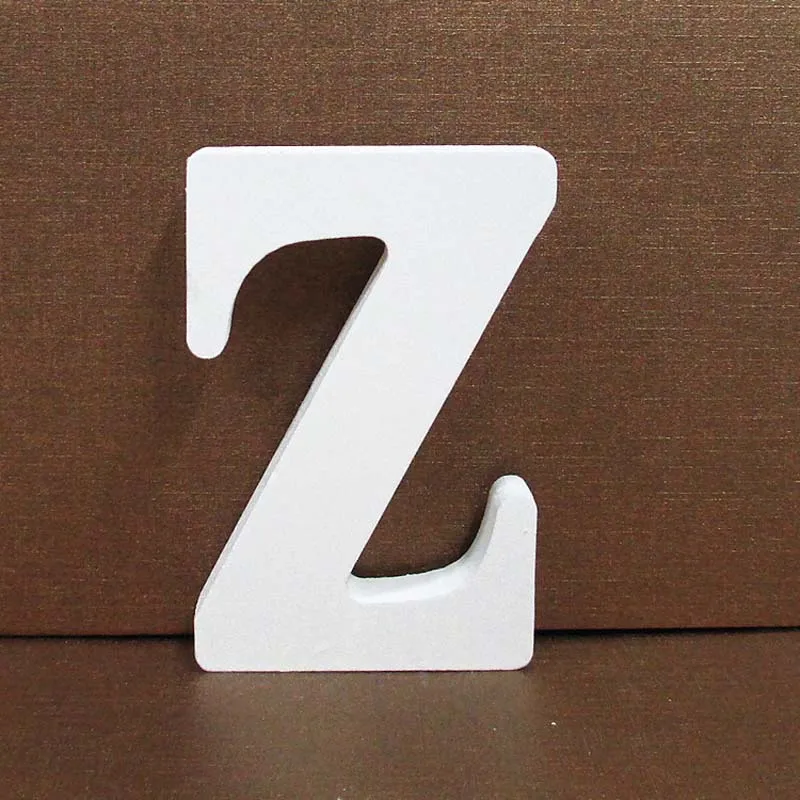 1pc 8cm 0-9 A-Z Free Standing White Wooden Numbers Letters Personalised Word Name Design Creative Art Craft Wedding Home Decor - Цвет: Z