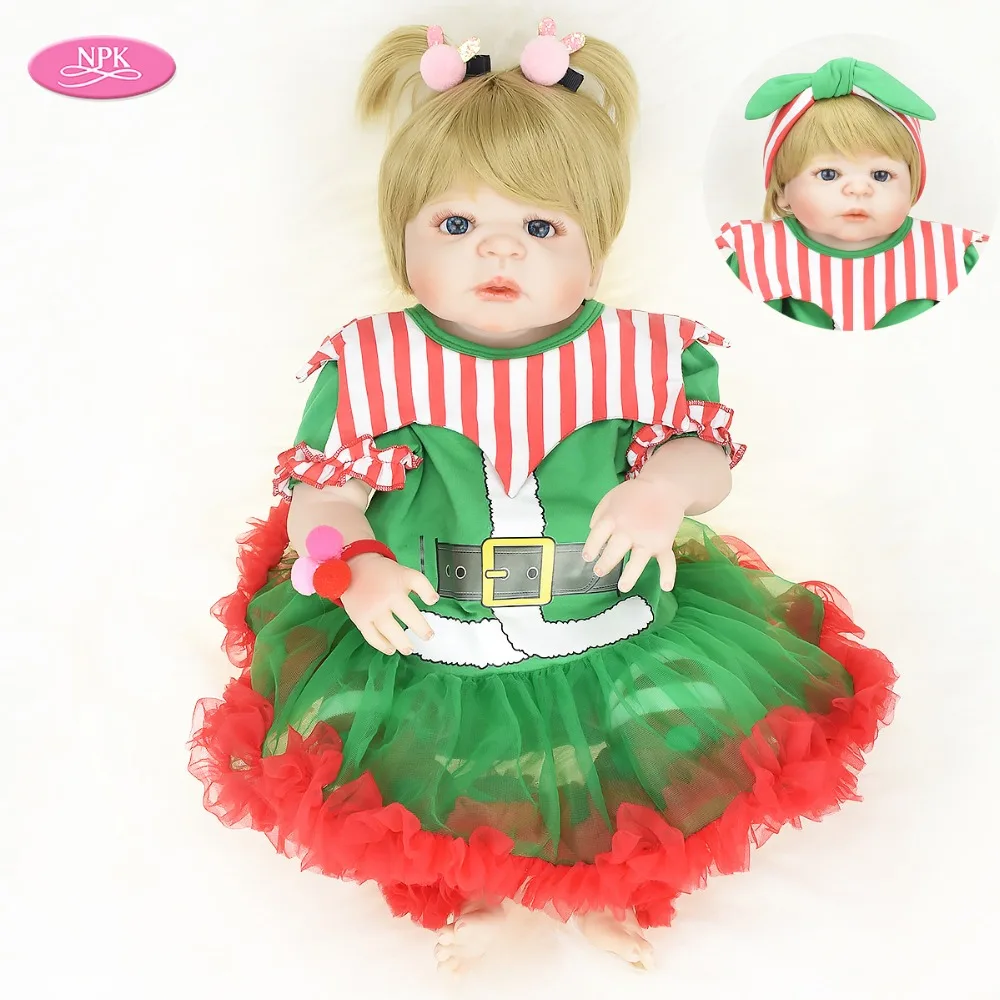 

NPK Full Silicone Reborn Baby Doll Bathe Toys 57CM Vinyl Realistic Newborn Babies Girls Dolls Reborn Princess Toddler Brinquedo