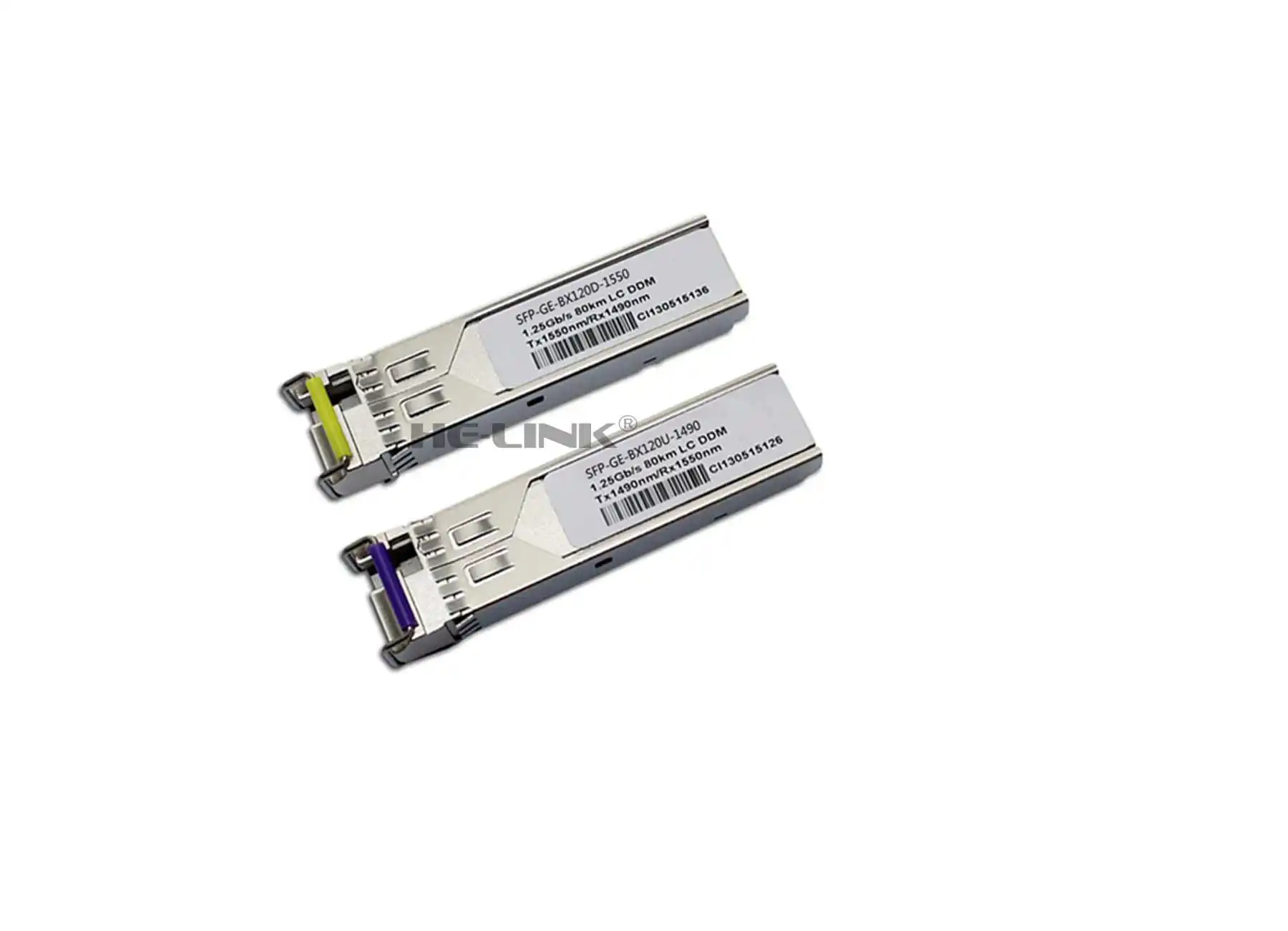Приемопередатчик SFP-GE-BX120U-1490/SFP-GE-BX120D-1550 D-E-LL совместимый с 1 25G 1490/1550nm BiDi 120 км |