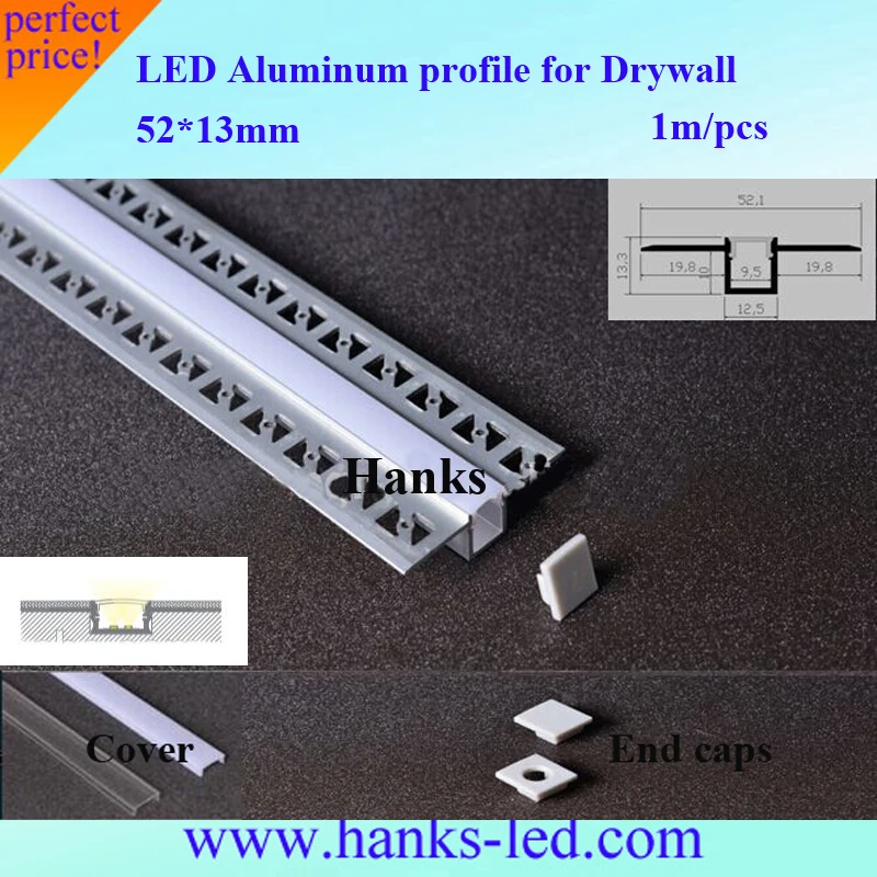 

BIG clearance Recessed Aluminium Led Profile for inside corner, Aluminum Channel for drywall use with holes on flange