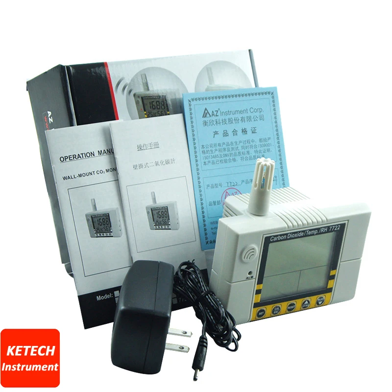 Indoor Air Quality Tester Wallmount CO2 & TEMP. Monitor AZ7721in Gas