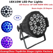 4 Pack LED Par 18X10W RGBW 4IN1 luce della lavata di Lusso Controller DMX  Aluminum Par Lights 25 Degree Beam Angle Fast Ship