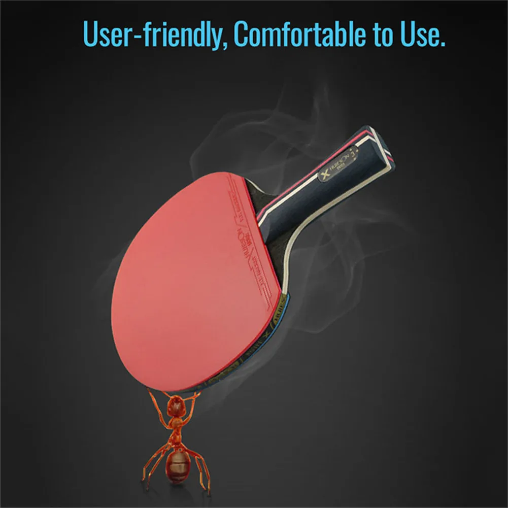 3 نجمة تنس الطاولة مضارب مجموعة بينغ بونغ مع حقيبة الخشب شفرة مزدوجة الوجه البثور في المطاط للأطفال المراهقين جديد المتعلمين