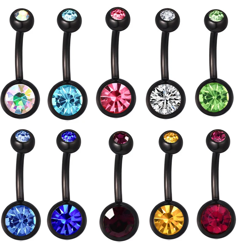 

2019 Piercing Nombril Ear Plugs Double Drill Umbilical Ring Stainless Steel Big Navel Buckle Nail Nails Wholesale