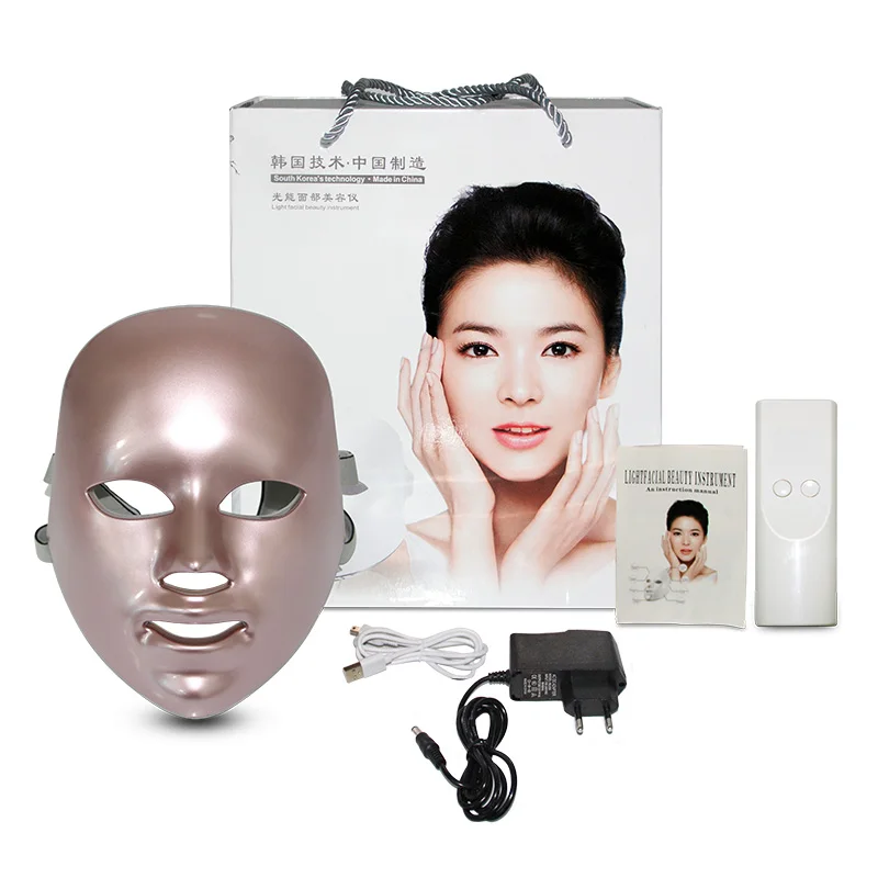 Новейшая фотонная светодиодная маска для лица, 7 цветов, светодиодный светильник, терапия, омоложение кожи, удаление морщин, косметическая маска для лица