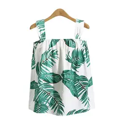 Лето 2018 г. тропический зеленый пальмовый лист печати рубашки для мальчиков для женщин пикантные пляжные 4XL 5XL Топы корректирующие