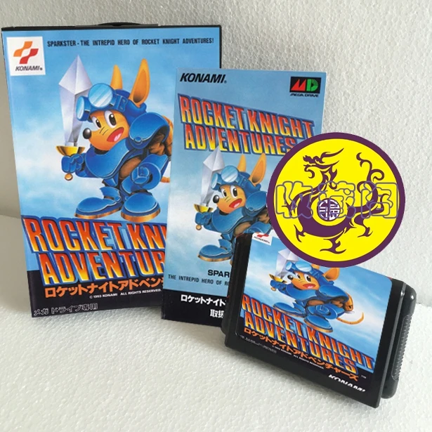 16 битная игровая карточка Rocket Knight Adventure SEGA MD в коробке с руководством для Sega Mega Drive
