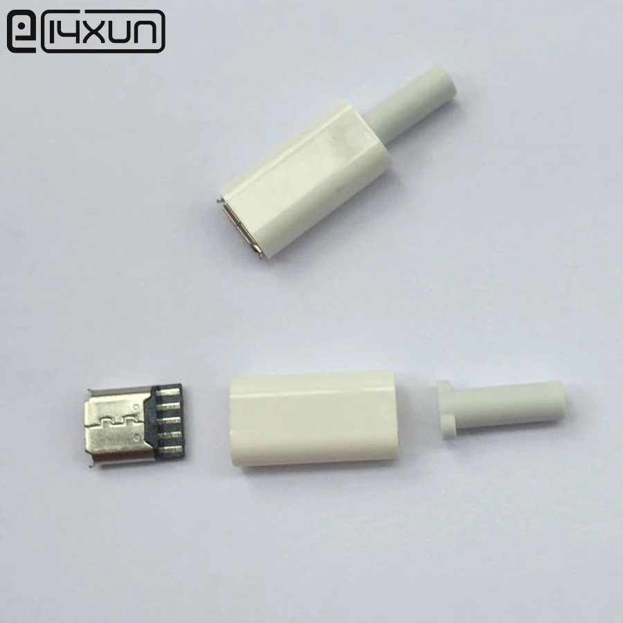 5 комплектов микро USB контактный Гнездовой разъем с белой пластиковой крышкой