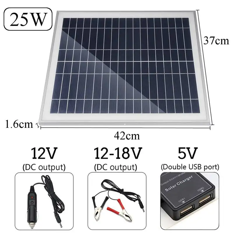 20 Вт 18 в гибкие солнечные панели системы батарея Двойной выход солнечной энергии с интерфейсом USB монокристаллического кремния