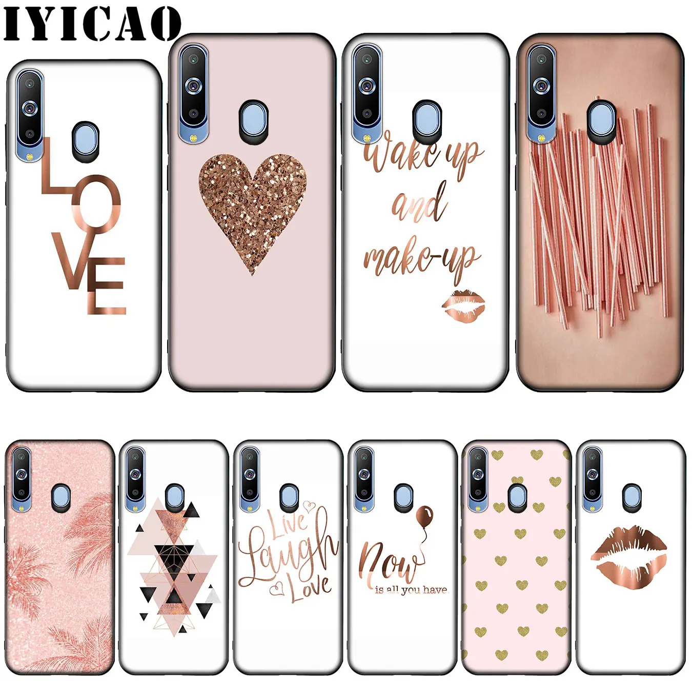 coque samsung a10 fille marbre rose et noire