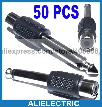 

50pc 6.35mm Mono to RCA Audio Jack Adapter for Speaker