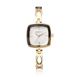 Женские кварцевые часы Роскошные женские квадратный браслет часы из нержавеющей стали водонепроницаемые Модные женские подарочные часы