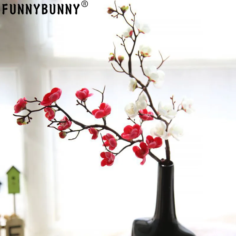 

FUNNYBUNNY Plum Blossom Artificial Flowers Simulation Flower Table Decoration Accessories Party Beach Theme Decorations