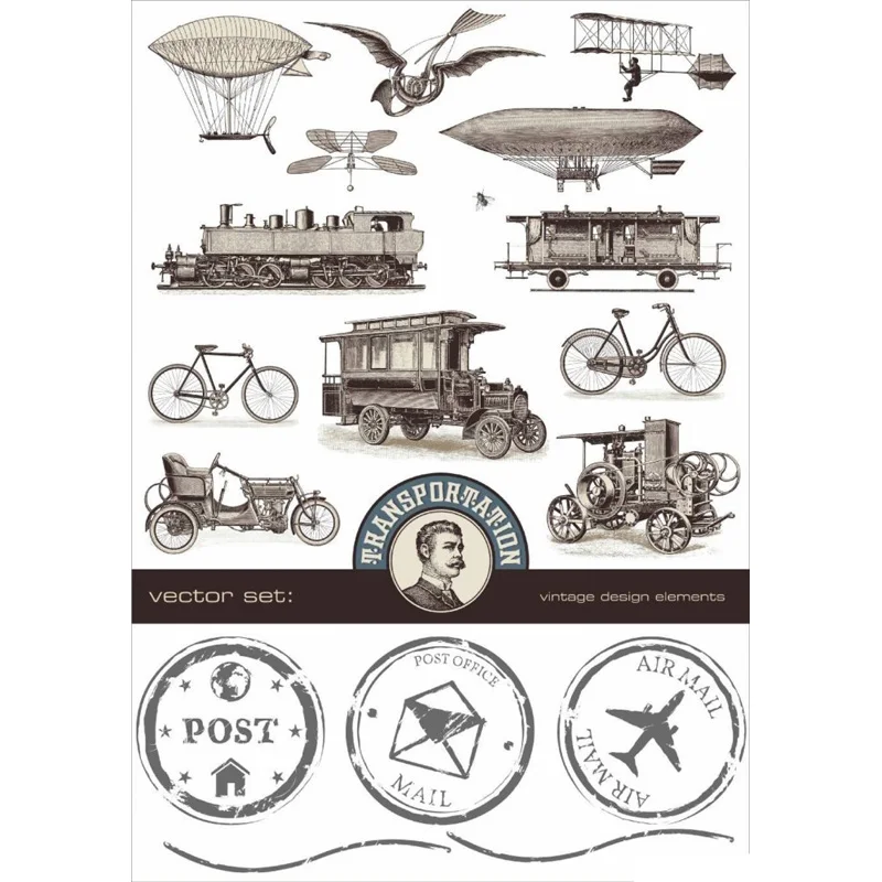 

2 pcs/lot Retro Vehicle Mail Post Scrapbook Bullet Journal Stationery Stickers Planner Poster Post It Patchwork Craft Supplies