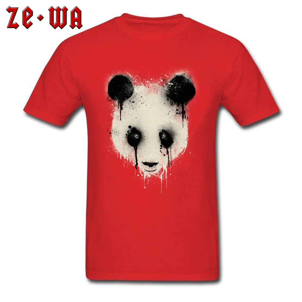 Panda Drip 100% Cotton T-shirts for Men Short Sleeve Customized Tops Shirts Rife Summer Round Collar Tee-Shirt Fashionable Panda Drip red
