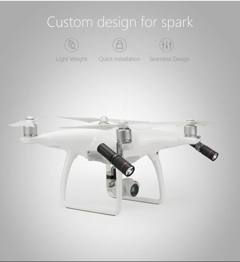 PGYTECH светодиодный трансфокатор навигация лампы фара дальнего света для DJI Phantom 4/4 серии Pro
